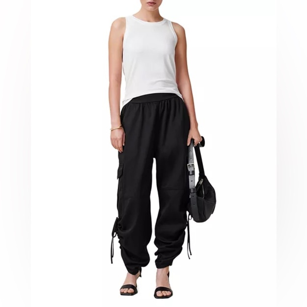 AllSaints Black Cargo Track Joggers